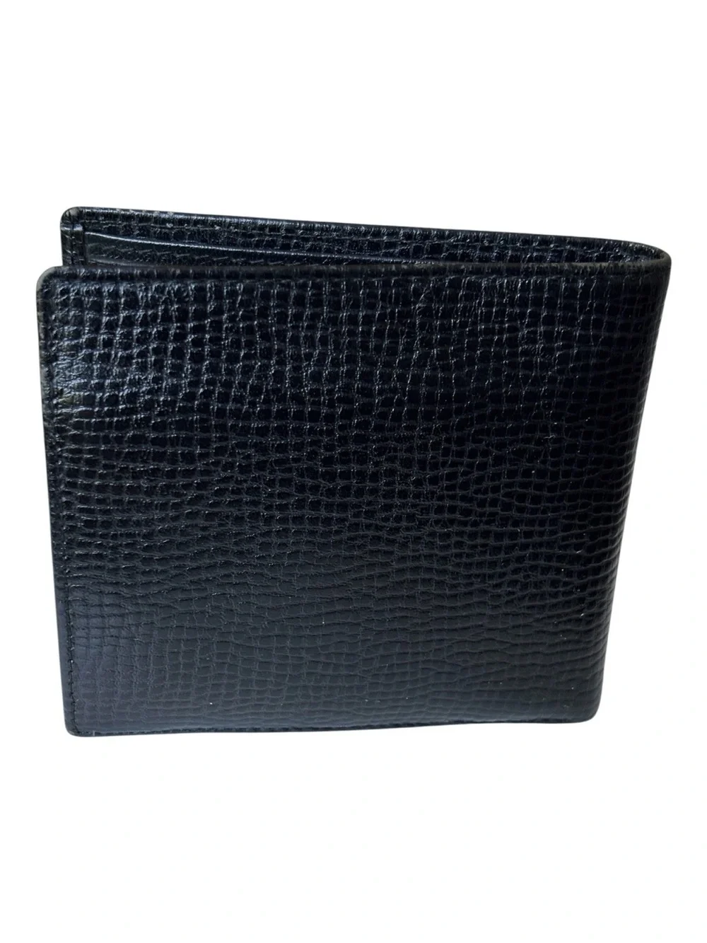 Christian Dior Paris Vintage Black Embossed Leather Bifold Wallet Gold CD Turn L